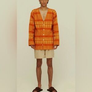 OAS COMPANY ORANGE VENTURA TERRY
CARDIGAN - Medium